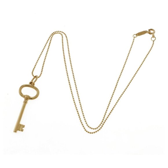 Tiffany & Co. 18K Yellow Gold Oval Key Pendant Necklace - Picture 3 of 4